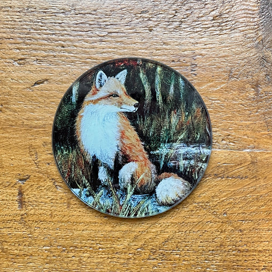 Mr Fox~ Glass coaster