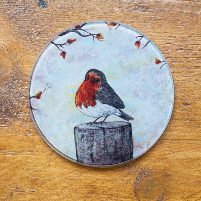 Robin redbreast~ Glass coaster