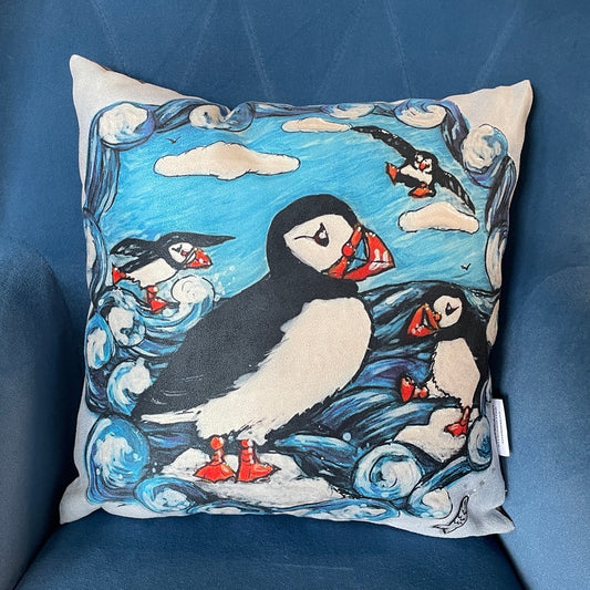 Puffin party~ Cushion
