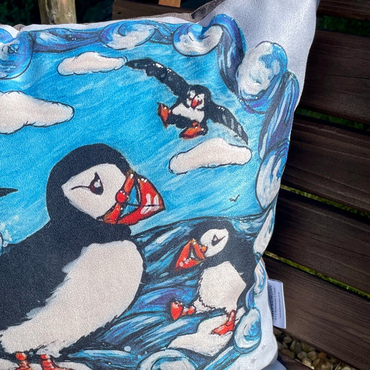 Puffin party~ Cushion