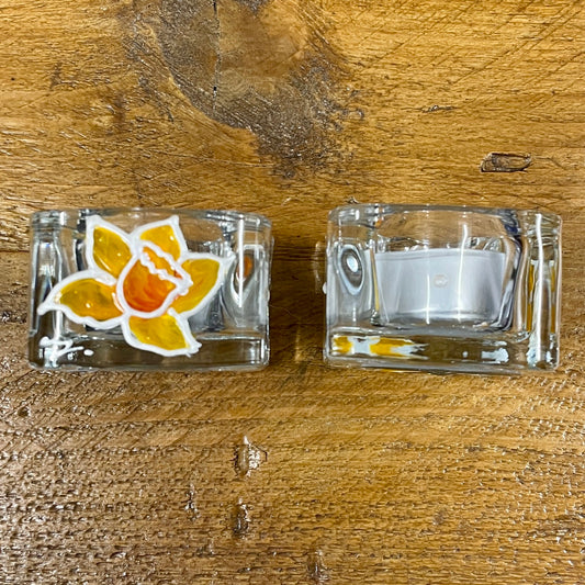Daffodil~ Square tealight candleholder