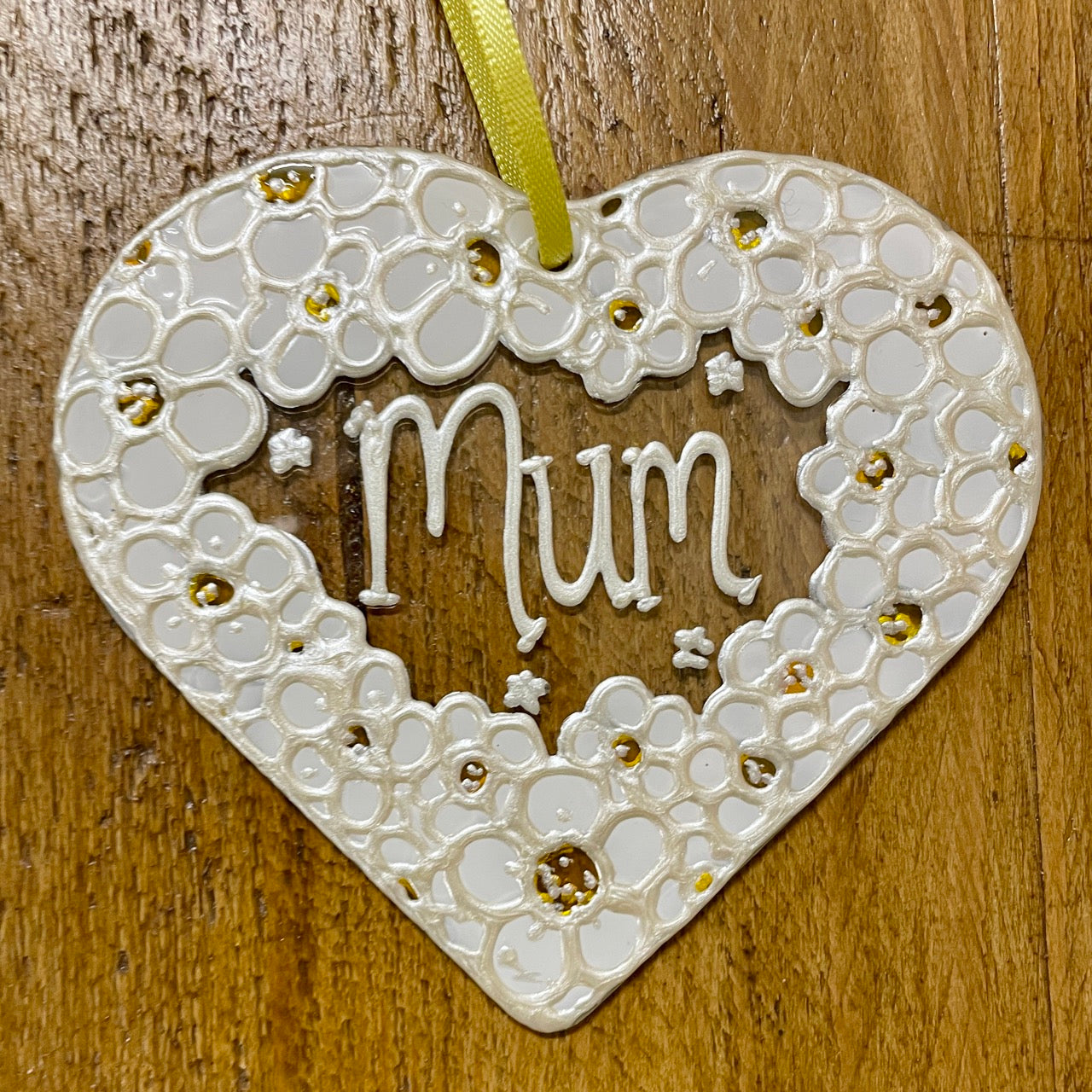 Daisy Mum~ Heart suncatcher