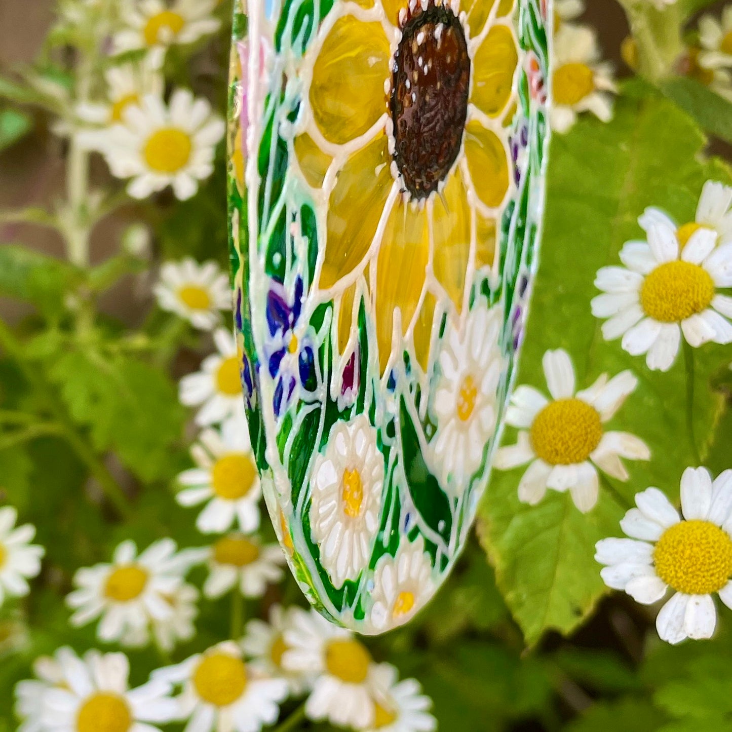 Flower power~ Oval suncatcher
