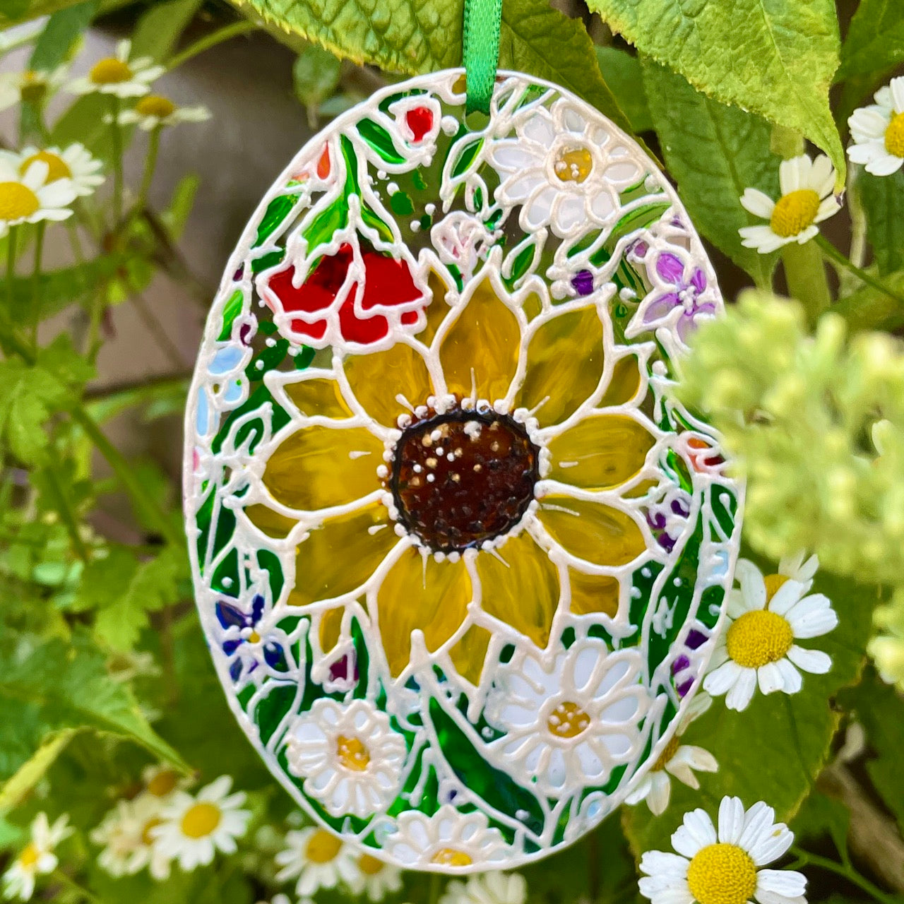 Flower power~ Oval suncatcher