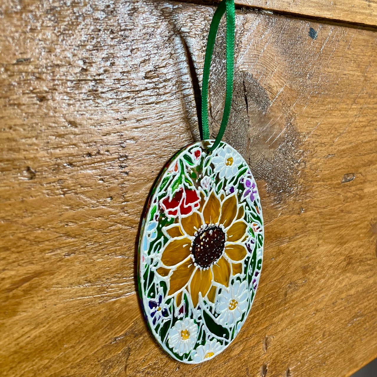 Flower power~ Oval suncatcher