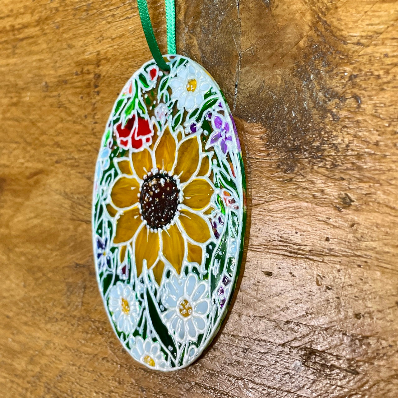 Flower power~ Oval suncatcher