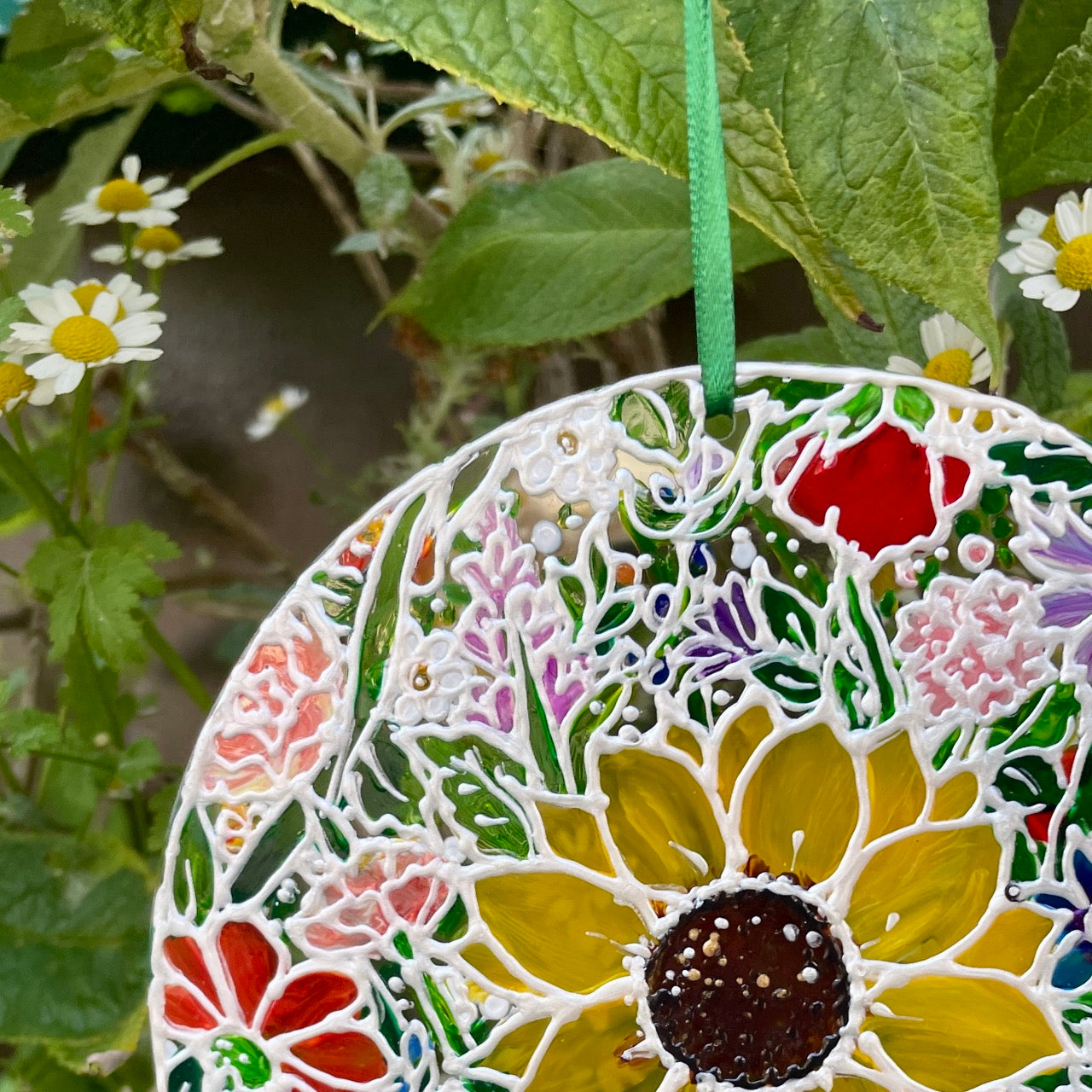 Flower power~ Round suncatcher