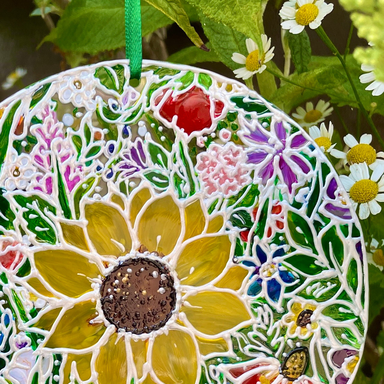 Flower power~ Round suncatcher