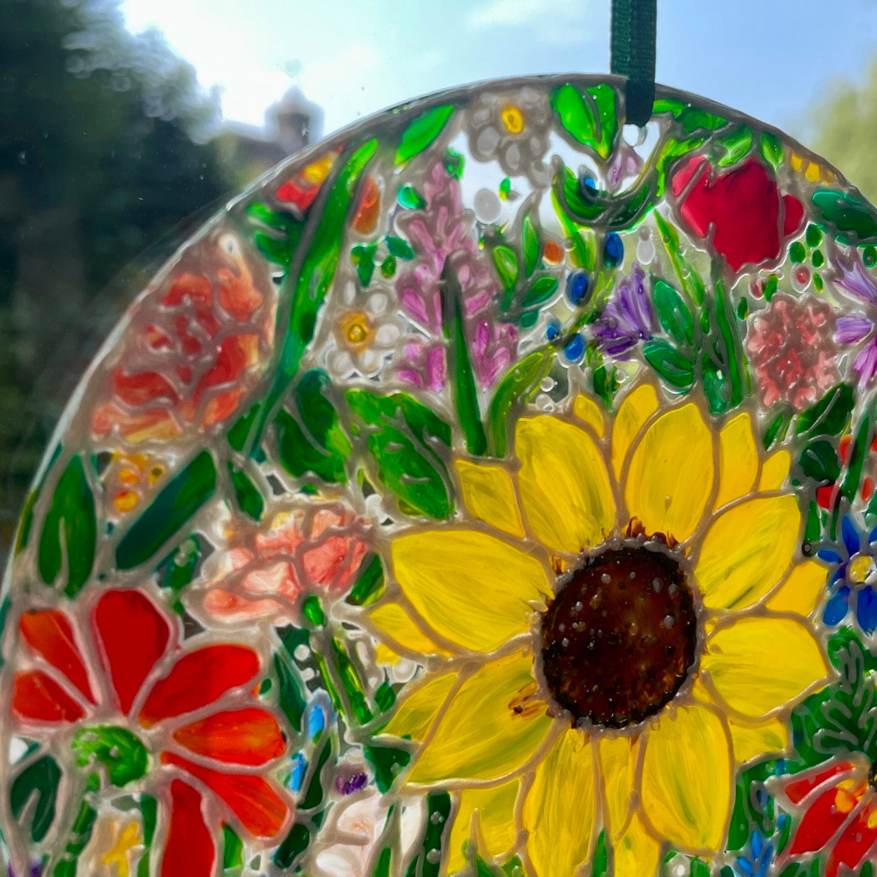 Flower power~ Round suncatcher