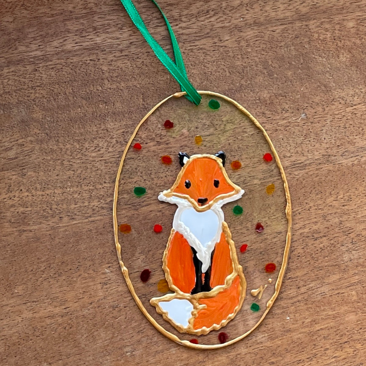 Fox~ Oval suncatcher
