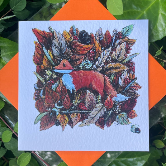 Card~Fox in Autumn