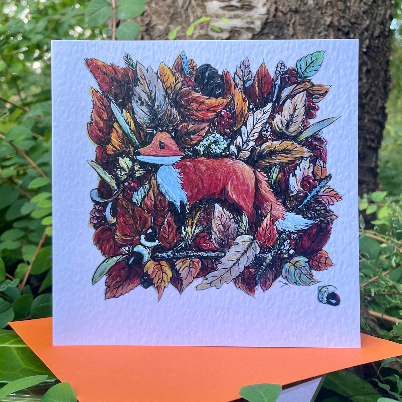 Card~Fox in Autumn