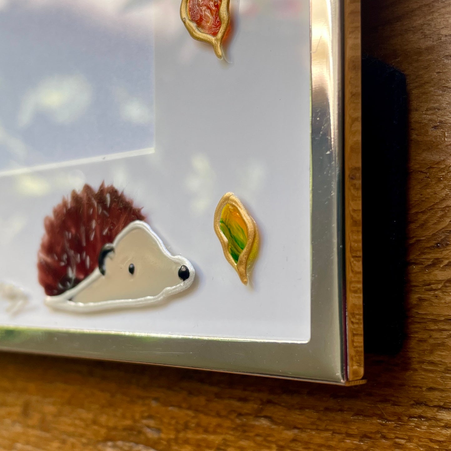 Hedgehog in autumn~ Landscape frame
