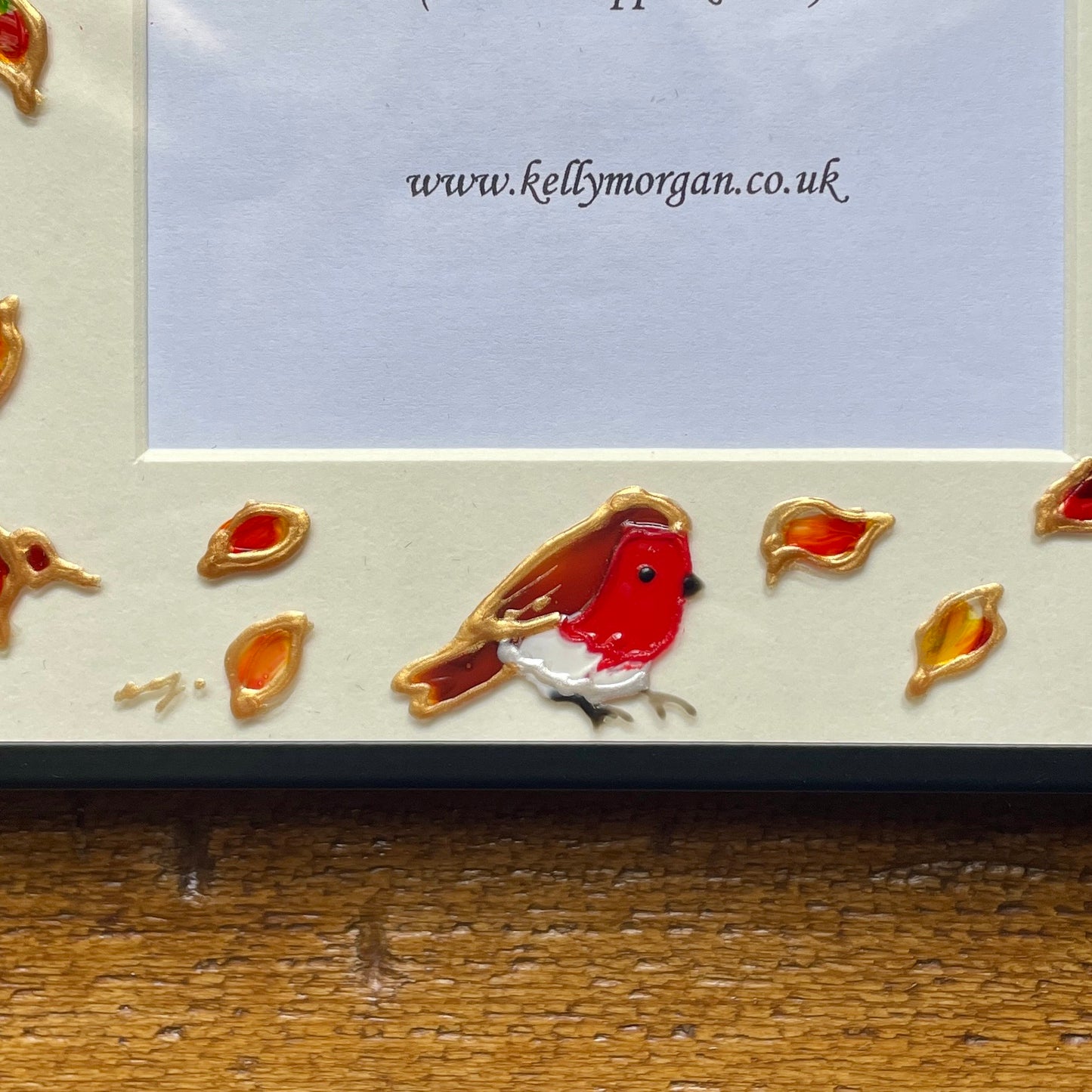 Robin in autumn~ Portrait frame