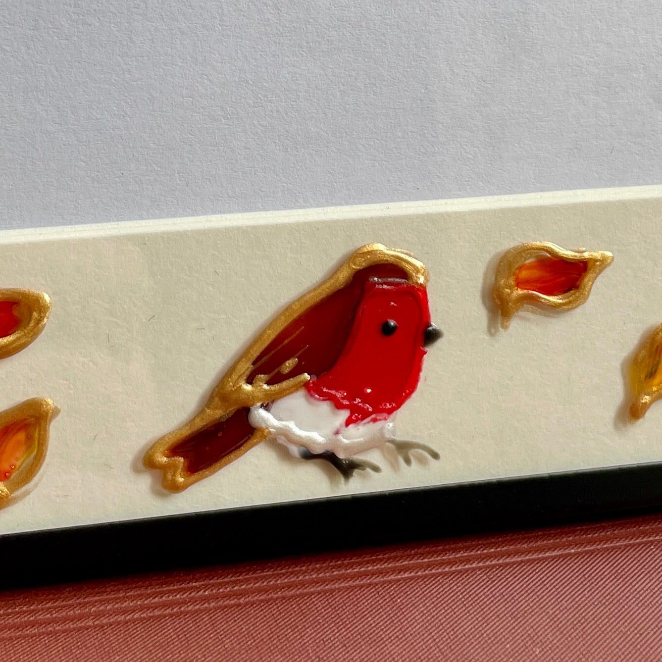 Robin in autumn~ Portrait frame