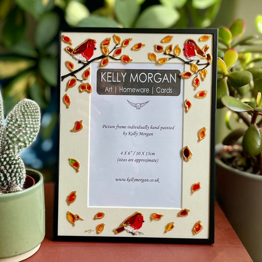 Robin in autumn~ Portrait frame