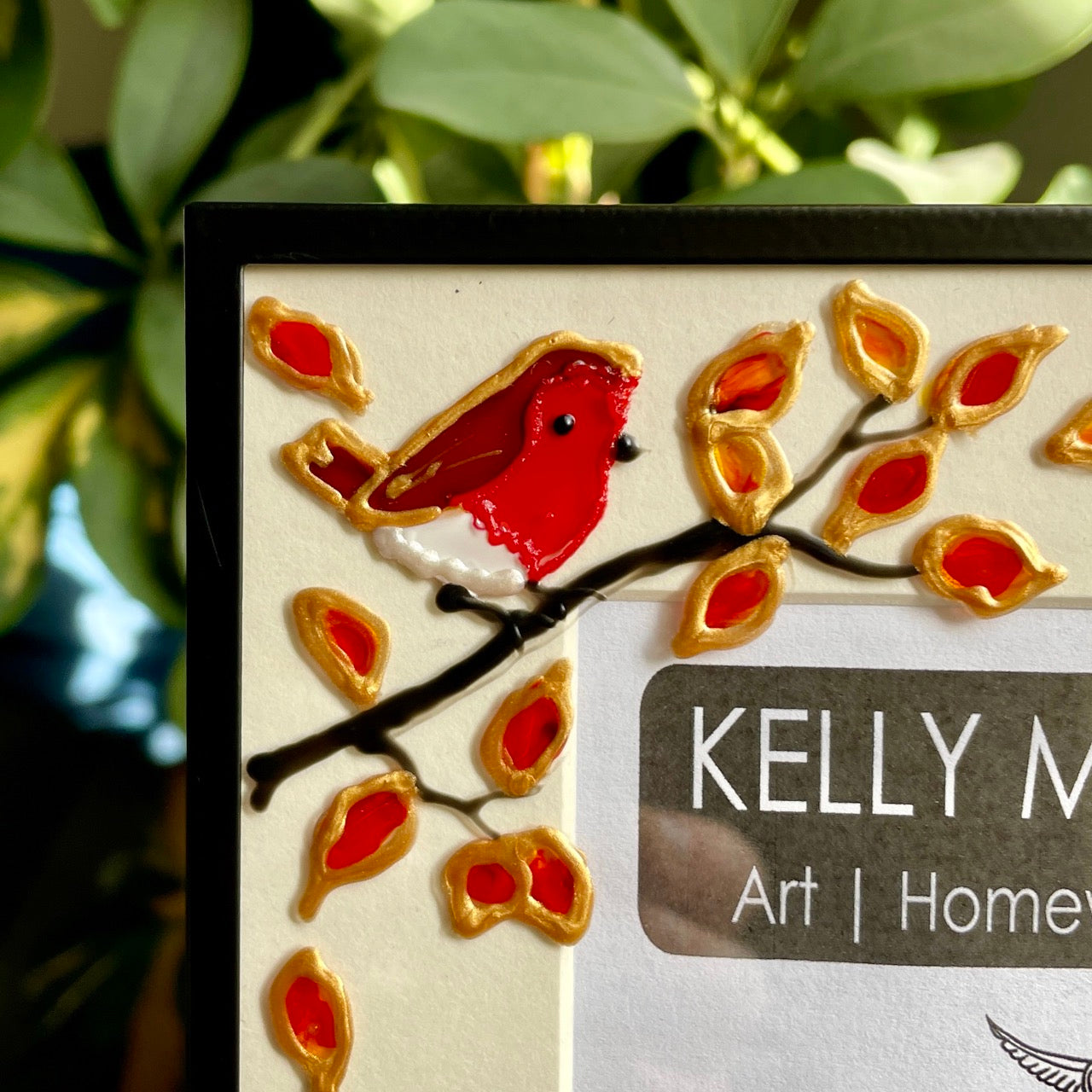 Robin in autumn~ Portrait frame