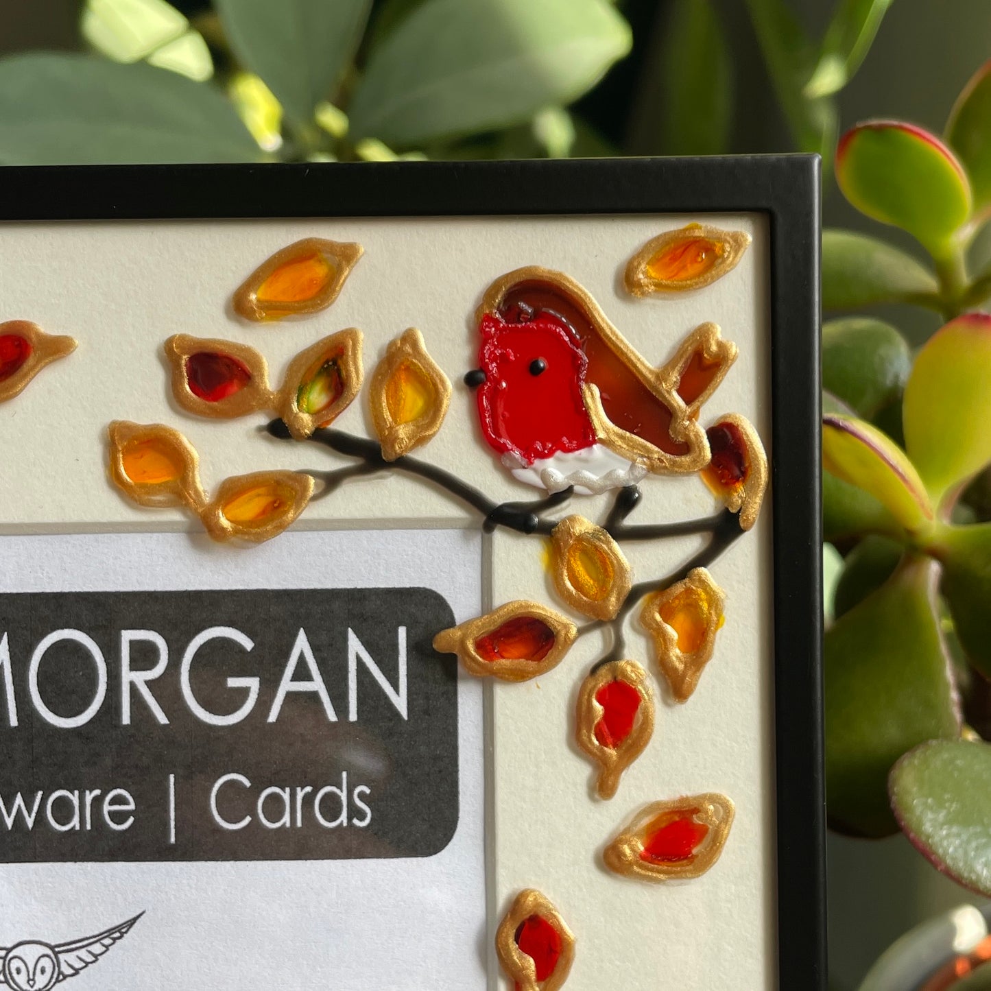 Robin in autumn~ Portrait frame