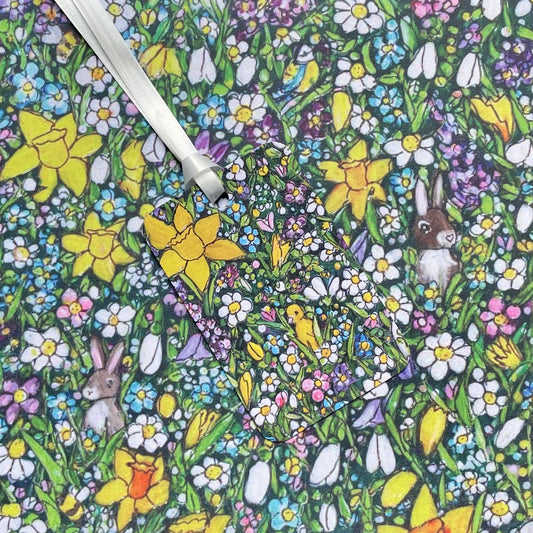 Springtime gift wrap & Duckling tag