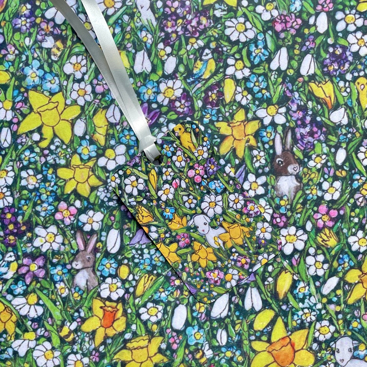 Springtime gift wrap & Lamb tag