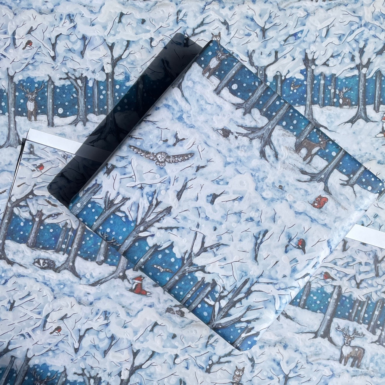 Wintertime gift wrap & Badger tag