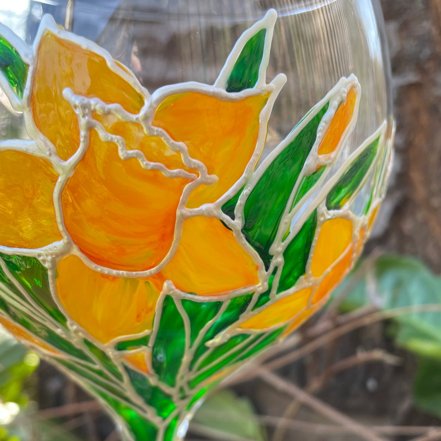 Daffodil field~ Gin glass