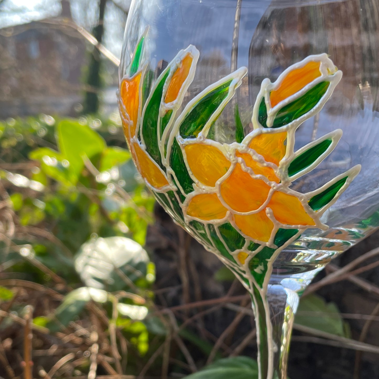 Daffodil field~ Gin glass