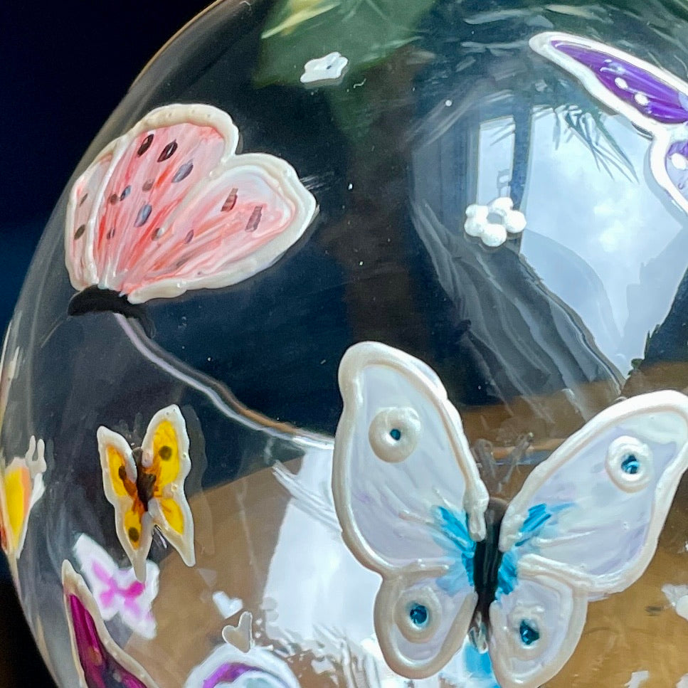 Rainbow butterflies~ Gin glass