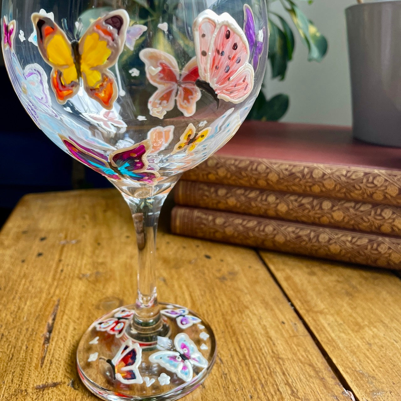 Rainbow butterflies~ Gin glass