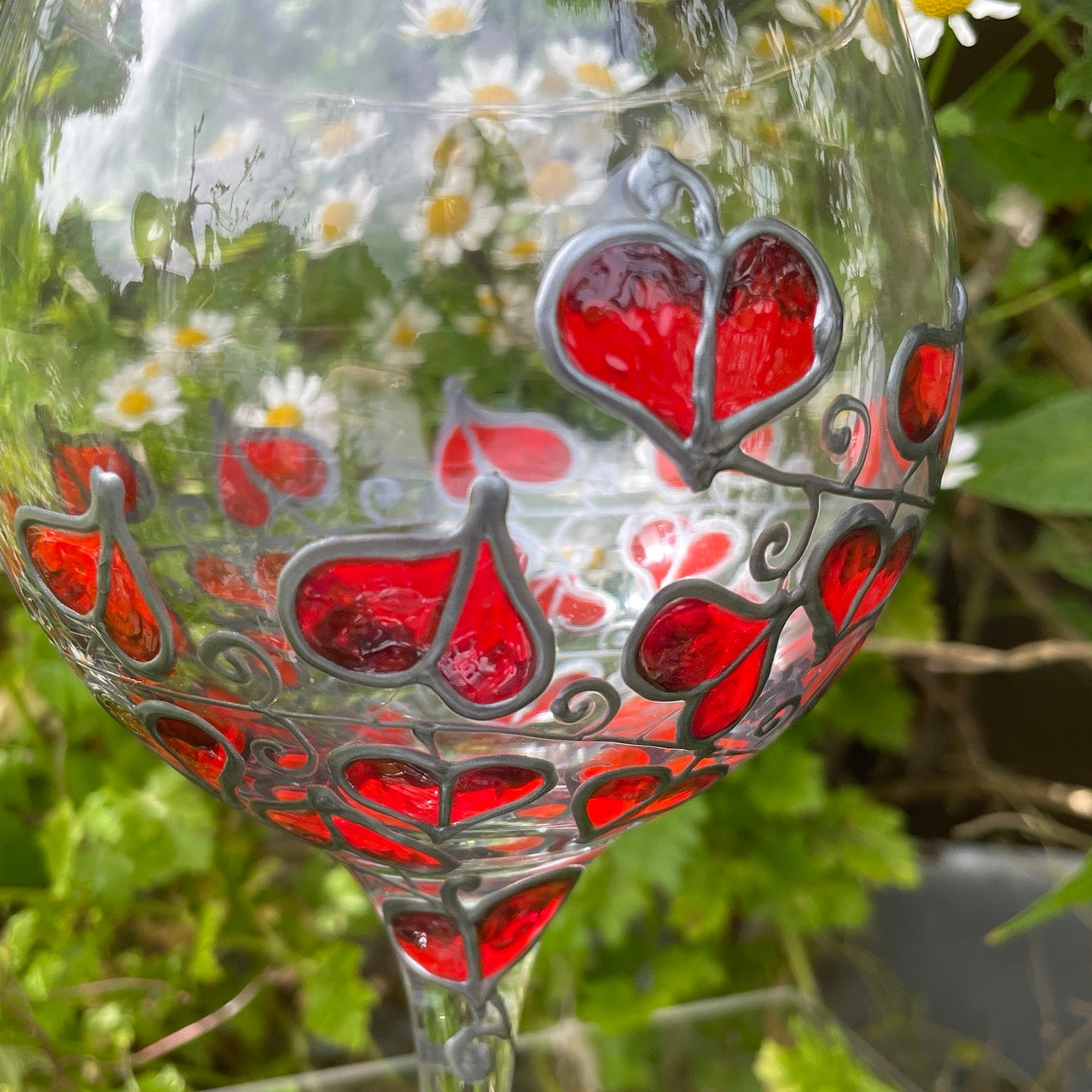 Red leaf~ Gin glass