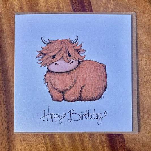Card~ Highland cow birthday