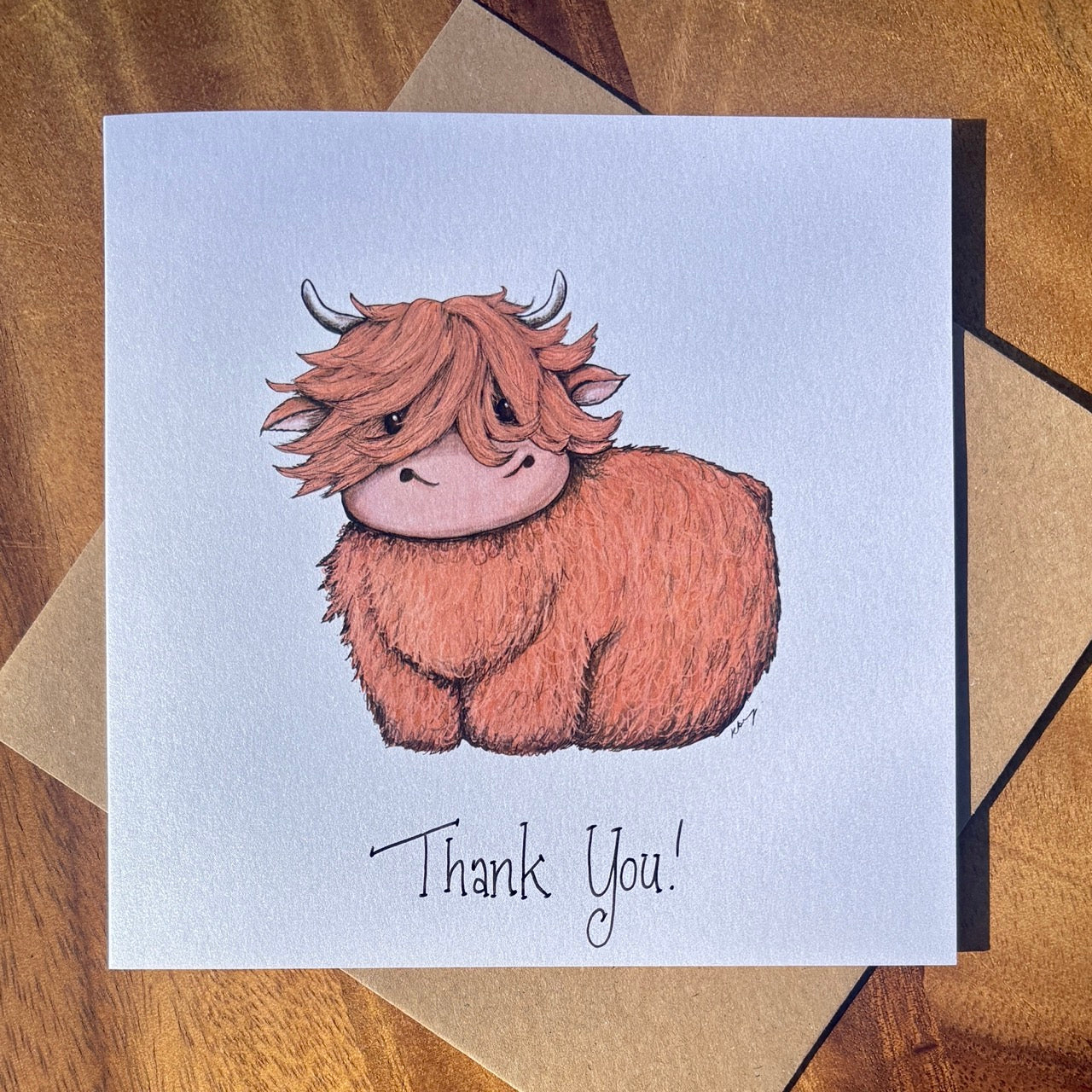 Card~ Highland cow Thank you