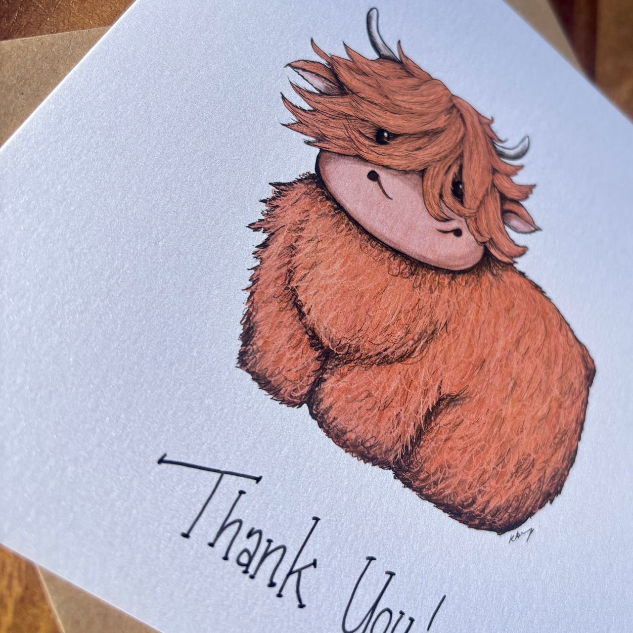 Card~ Highland cow Thank you