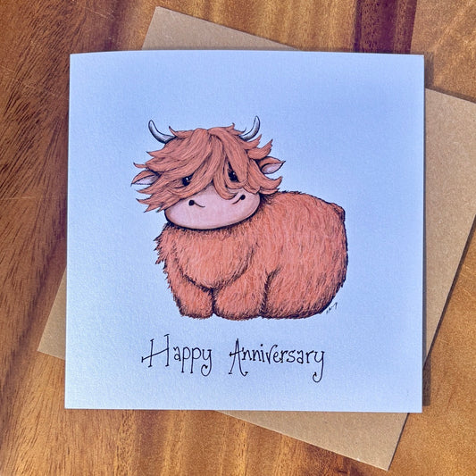 Card~ Highland Cow Anniversary