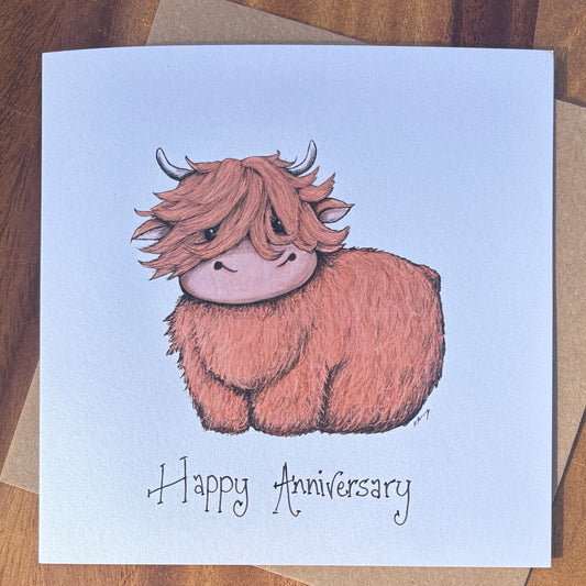 Card~ Highland Cow Anniversary