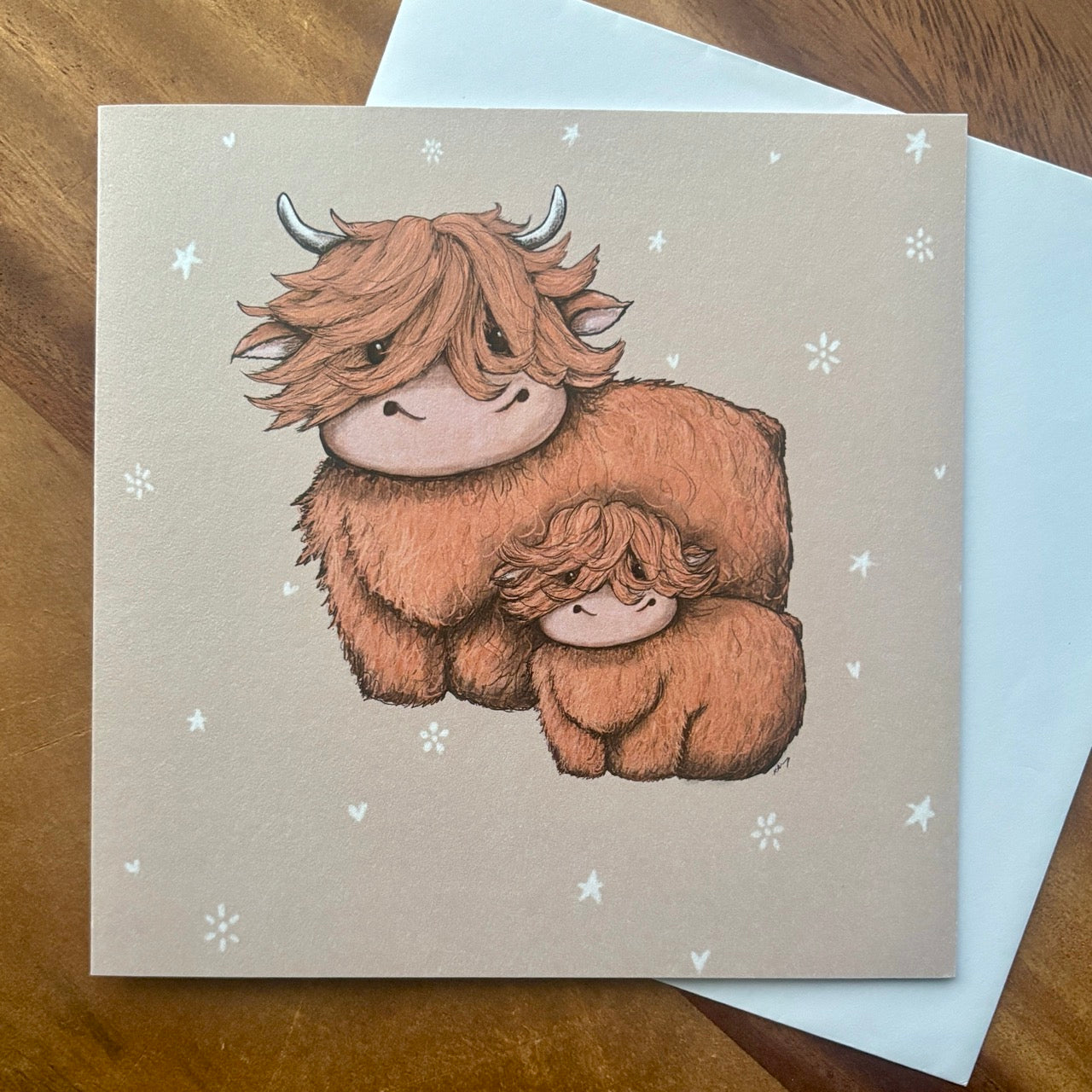 Card~ Highland Cow mini me