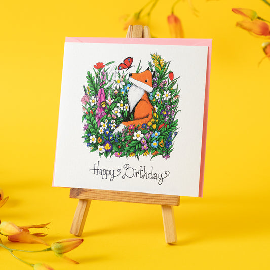 Card~ Fox in Summer Birthday