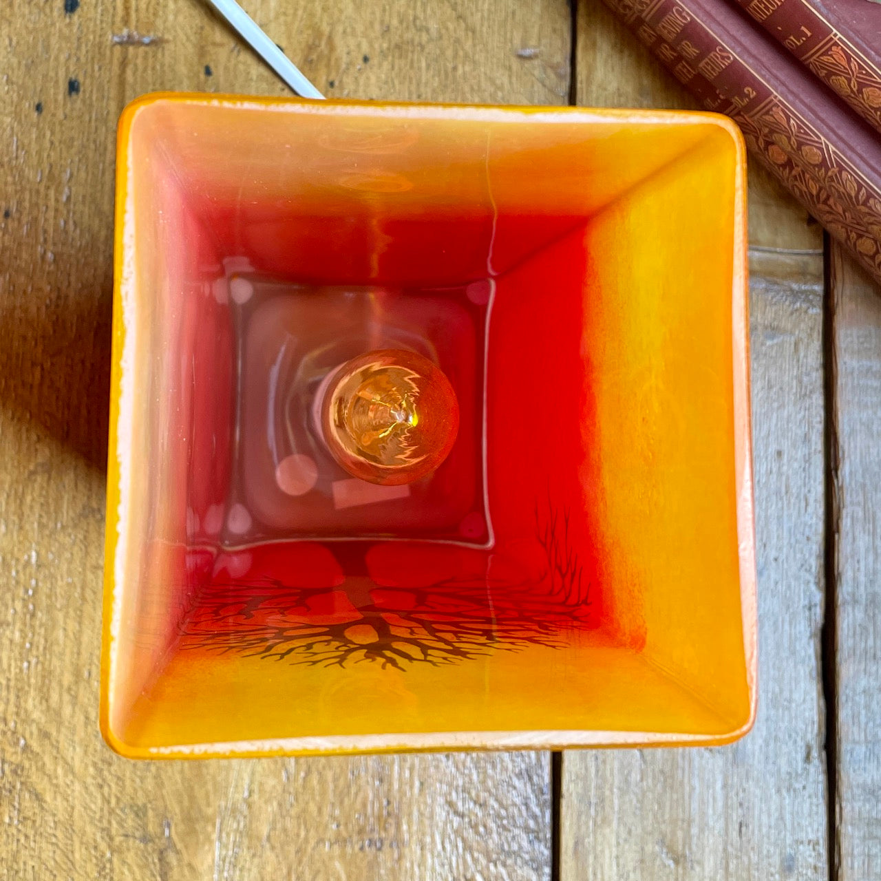 Orange tree~ glass table lamp