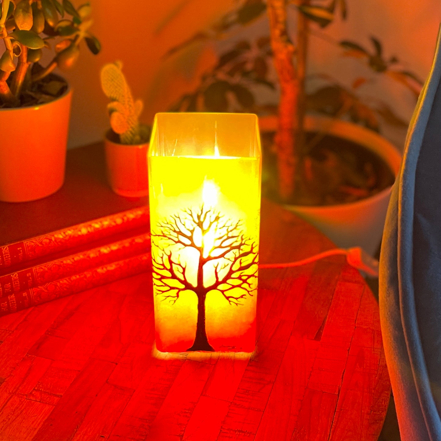 Orange tree~ glass table lamp