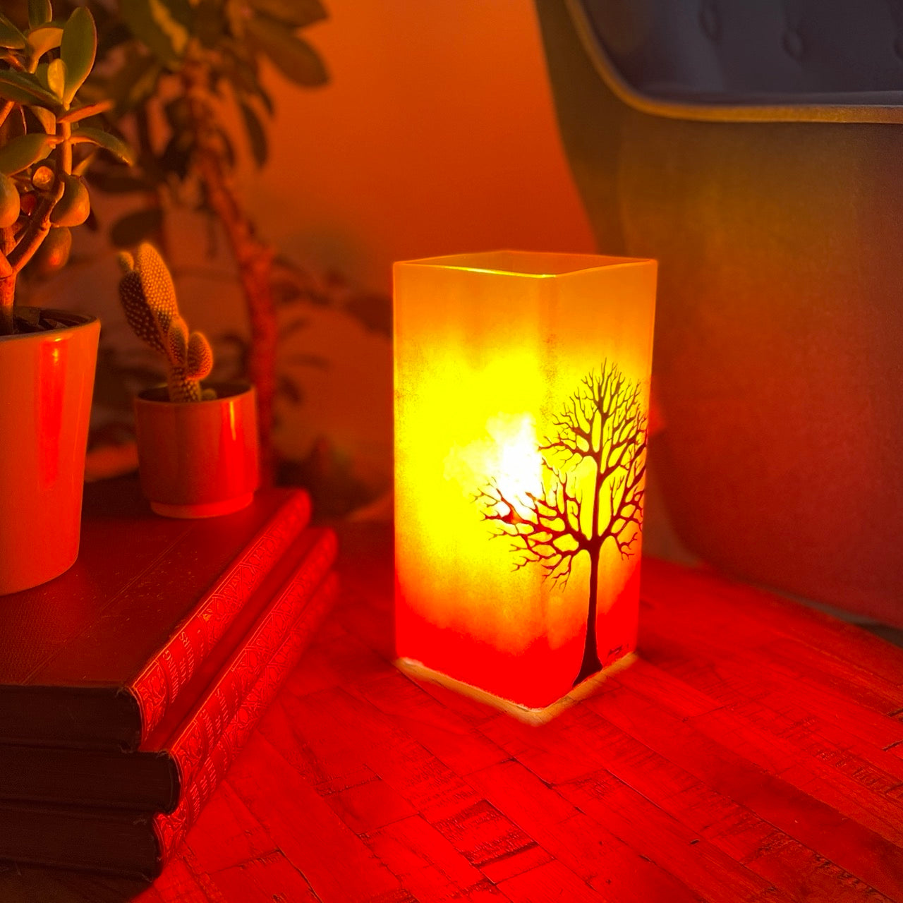 Orange tree~ glass table lamp