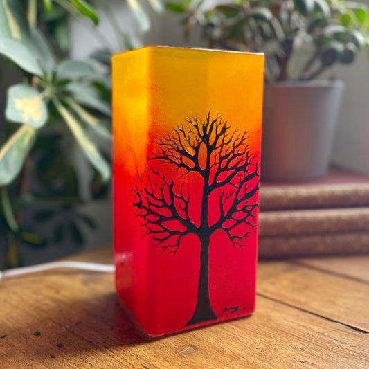 Orange tree~ glass table lamp