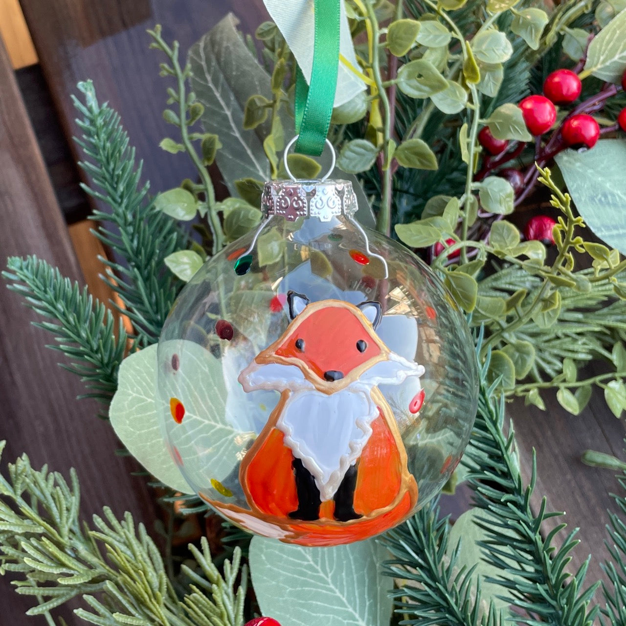 Fox~ Large Glass bauble