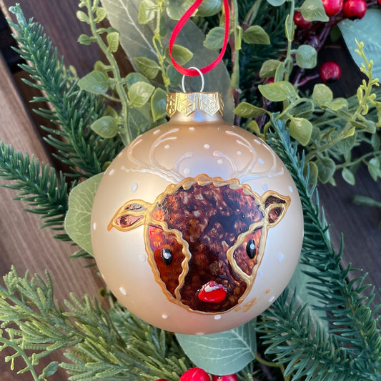 Rudolph~ Large glass bauble