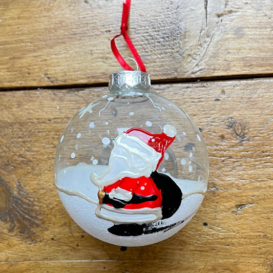 Santa~ Large glass bauble
