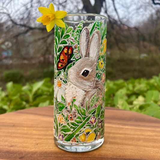 Little bunny~ One of a kind small vase