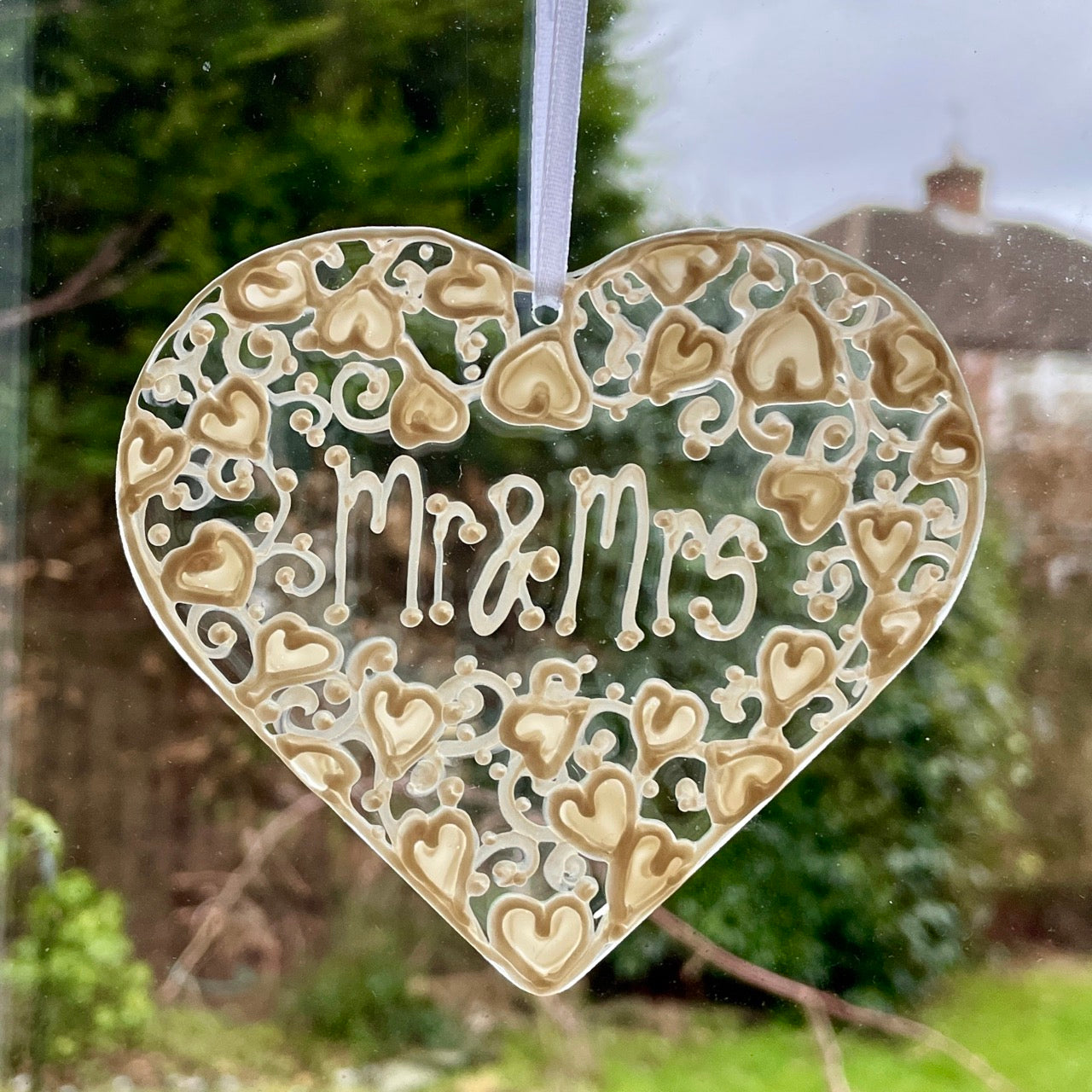 Mr & Mrs~ Heart suncatcher