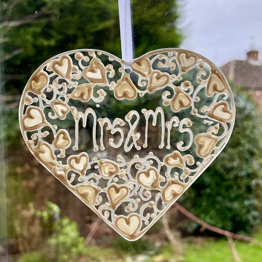 Mrs & Mrs~ Heart suncatcher