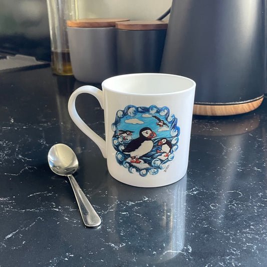 Puffin~ Bone china mug