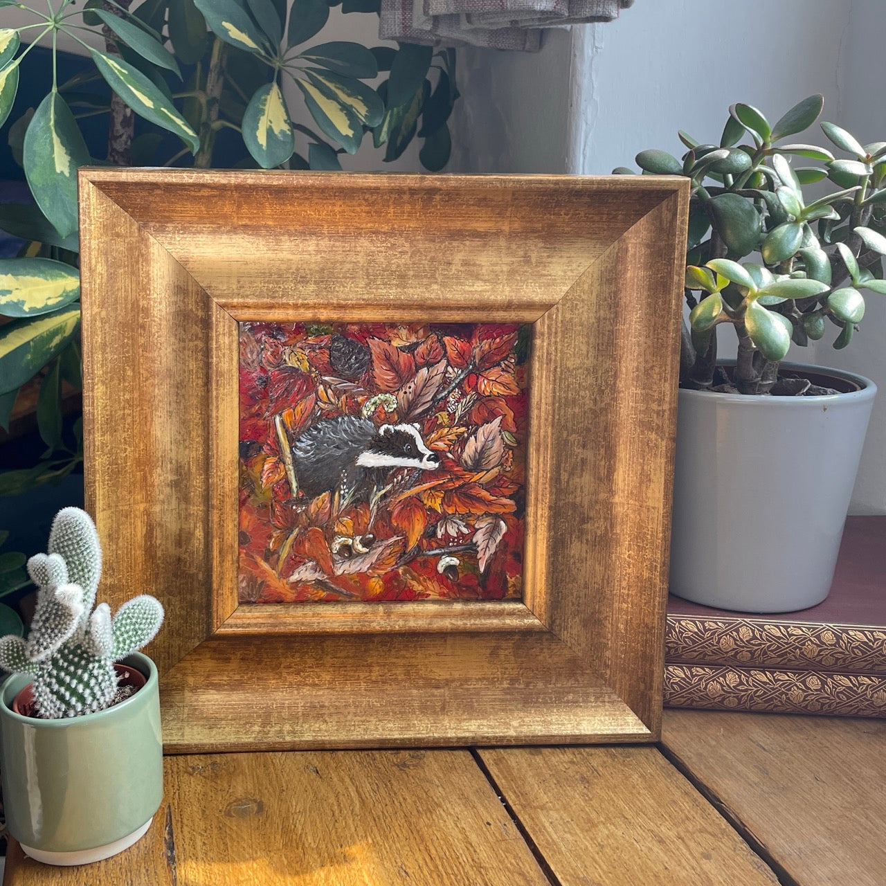 Badger in autumn~ Original painting