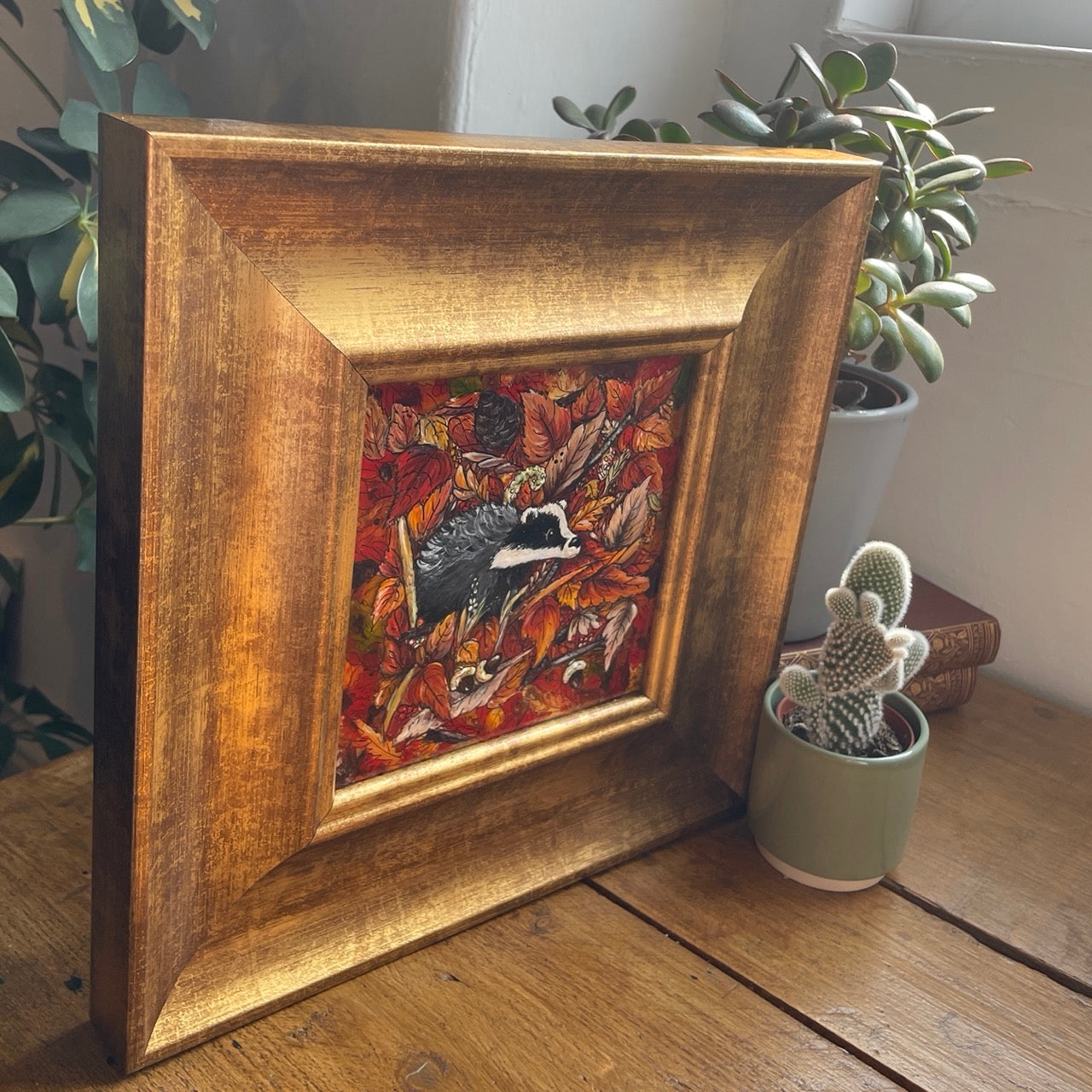 Badger in autumn~ Original painting